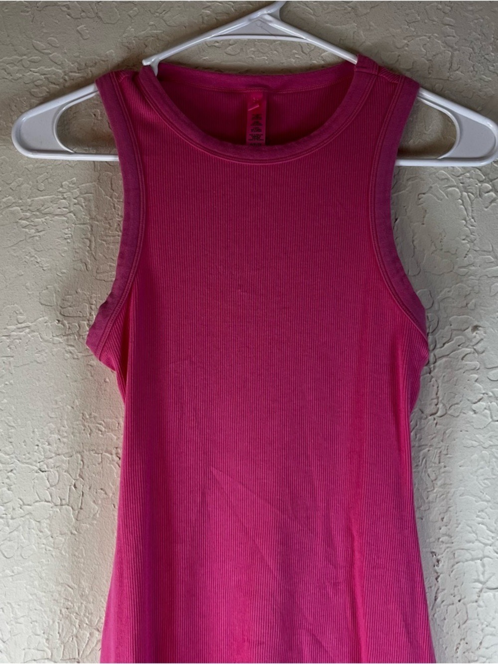 Skims Ribbed High Neck Tank Mini Dress in Sugar Pink - Picture 3 of 10